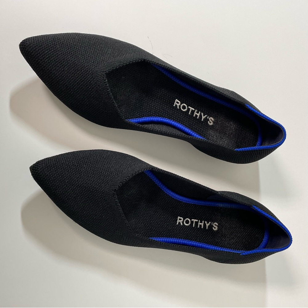 Rothy’s Woman’s Black Ballet Pointed Flats